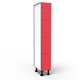 Casier 4 Portes 1 Colonne - Rouge