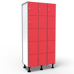 Phenolic Locker, W900/1200, 5 Doors 3 Modules