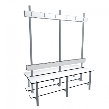 Bench 1.5m Double without self - White