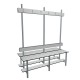 Banc 1.5m Double sans Porte sac - Gris