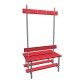Banc 1m Double sans Porte sac - Rouge