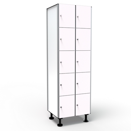 Locker 5 Doors 2 Modules - White