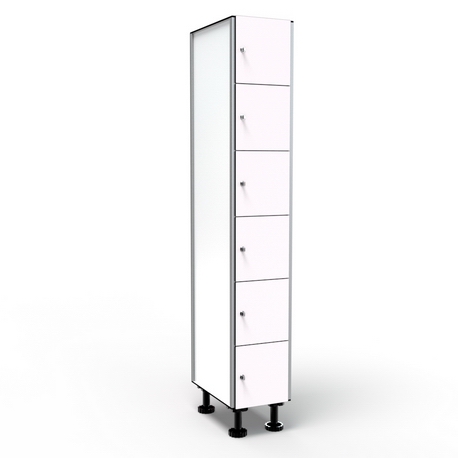 Casier 6 Portes 1 Colonne - Blanc