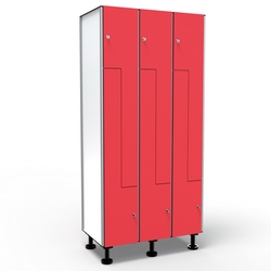 Locker 6 Doors in L - Red